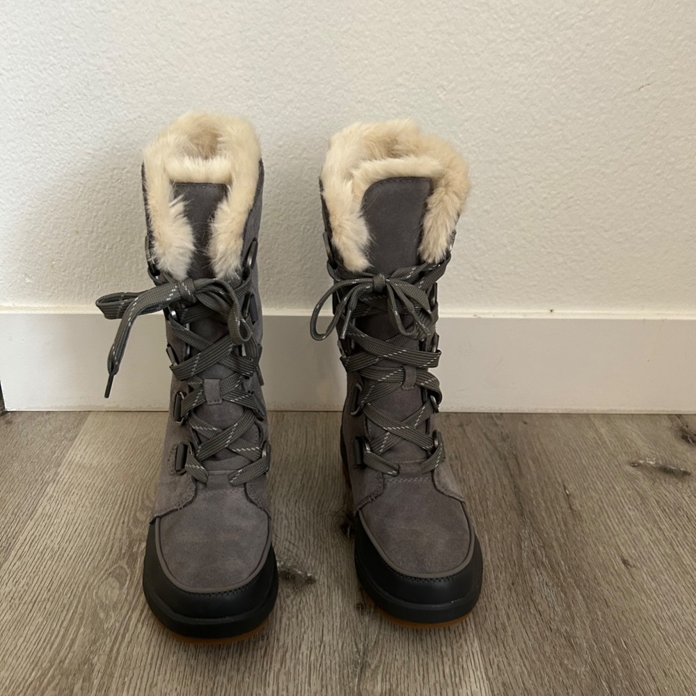 Sorel Leather Tivoli IC Waterproof Lace Up Snow Boots Sz 7 - Picture 6 of 7